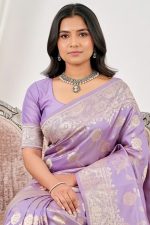 Silk Saree In Purple 600647 02