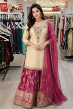 Straight Gharara Salwar Suit In Beige 202286 01