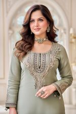 Straight Gharara Salwar Suit In Green 202284 02