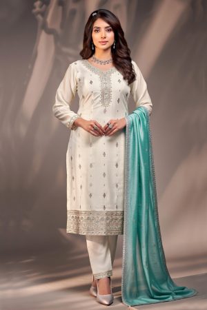 Straight Pant Salwar Suit In Green 202298 01