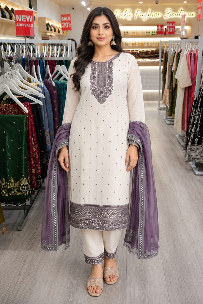 Straight Pant Salwar Suit In Purple 202221 01