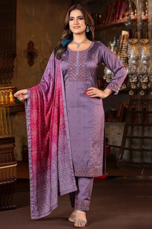 Straight Pant Salwar Suit In Purple 202233 01