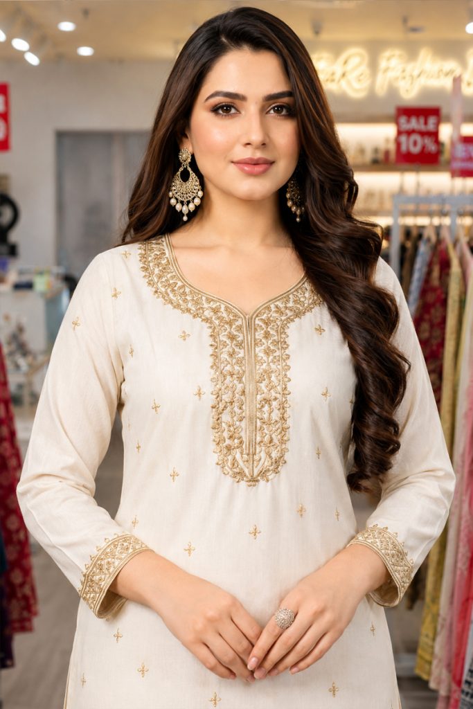 Straight Pant Salwar Suit In White 202187 02