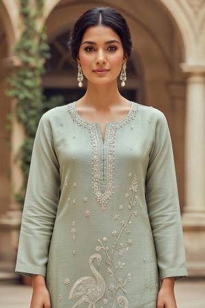 Straight Plazo Salwar Suit In Green 202324 02