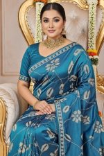 Designer Silk Saree In Blue 600722 02