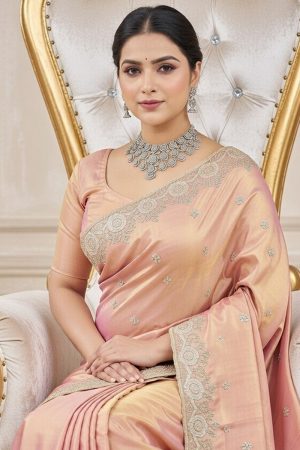 Designer Silk Saree In Pink 600718 02