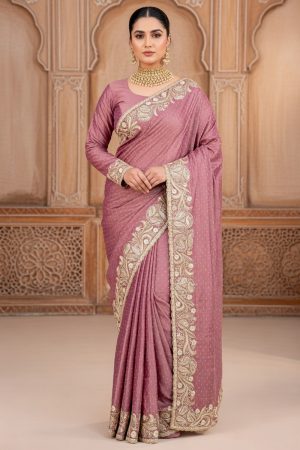 Designer Silk Saree In Pink 600729 01