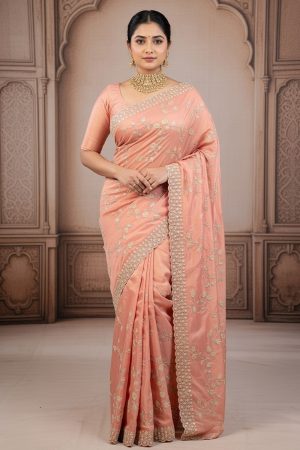 Designer Silk Saree In Pink 600746 01