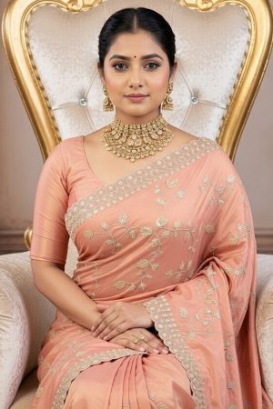 Designer Silk Saree In Pink 600746 02