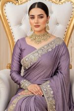 Designer Silk Saree In Purple 600728 02
