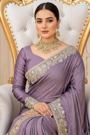 Designer Silk Saree In Purple 600728 02