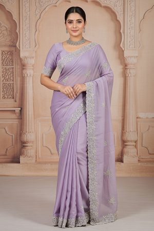 Designer Silk Saree In Purple 600732 01