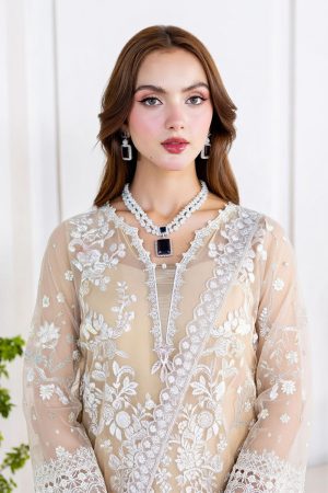 Ramsha Embroidered Chiffon Salwar Suit In Beige 202363 02