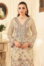 Ramsha Embroidered Chiffon Salwar Suit In Beige 202373 02