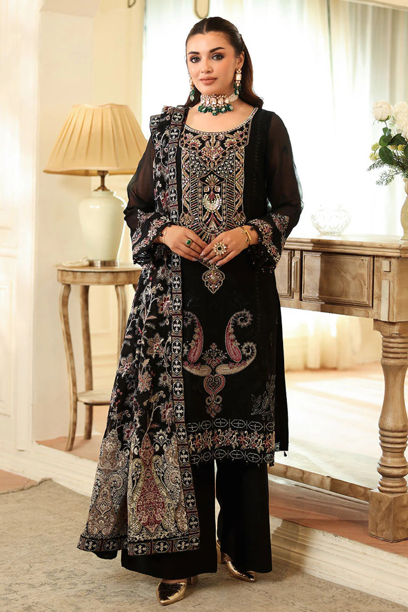 Ramsha Embroidered Chiffon Salwar Suit In Black 202374 01 Ramsha Embroidered Chiffon Salwar Suit In Black 202374 01