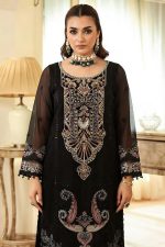 Ramsha Embroidered Chiffon Salwar Suit In Black 202374 02