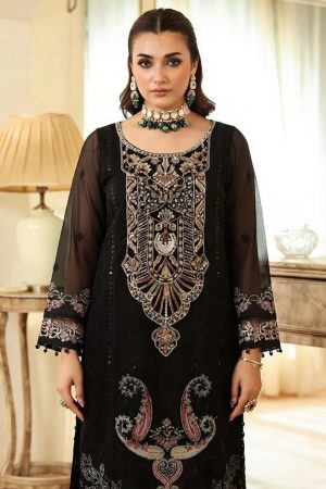 Ramsha Embroidered Chiffon Salwar Suit In Black 202374 02