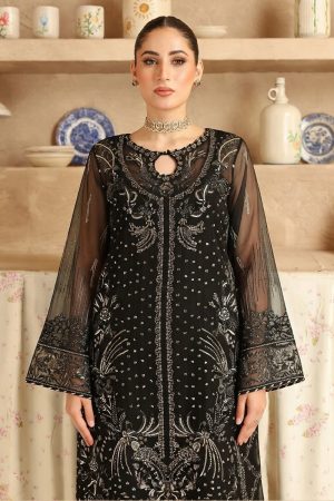 Ramsha Embroidered Chiffon Salwar Suit In Black 202386 02