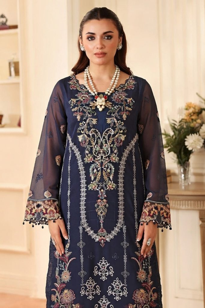 Ramsha Embroidered Chiffon Salwar Suit In Blue 202380 02