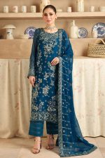 Ramsha Embroidered Chiffon Salwar Suit In Blue 202382 01