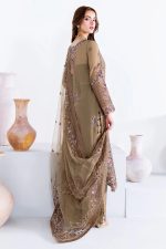Ramsha Embroidered Chiffon Salwar Suit In Brown 202372 03