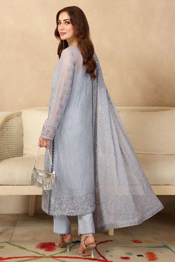 Ramsha Embroidered Chiffon Salwar Suit In Gray 202388 03