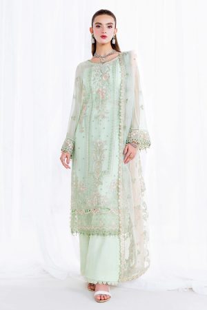 Ramsha Embroidered Chiffon Salwar Suit In Green 202369 01