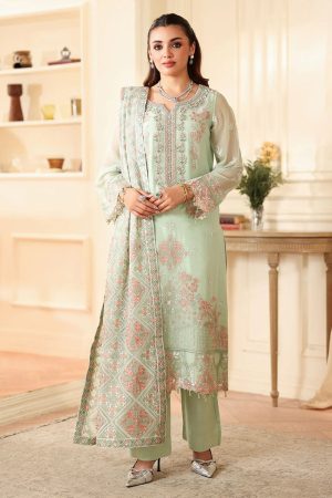 Ramsha Embroidered Chiffon Salwar Suit In Green 202379 01