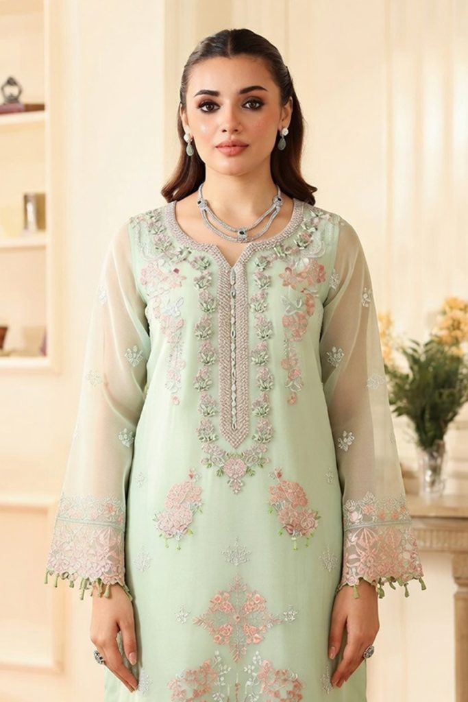 Ramsha Embroidered Chiffon Salwar Suit In Green 202379 02