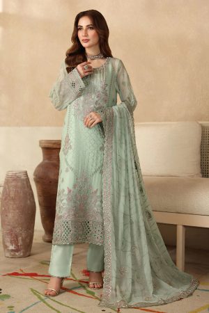 Ramsha Embroidered Chiffon Salwar Suit In Green 202385 01