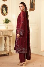 Ramsha Embroidered Chiffon Salwar Suit In Maroon 202376 03