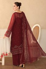 Ramsha Embroidered Chiffon Salwar Suit In Maroon 202384 03