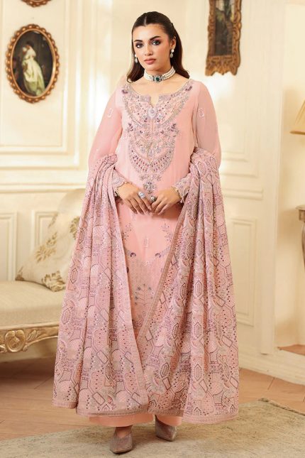 Ramsha Embroidered Chiffon Salwar Suit In Pink 202375 01