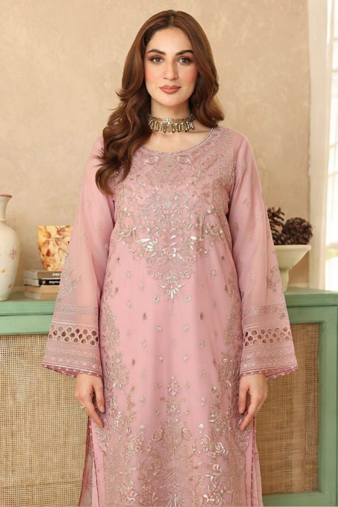 Ramsha Embroidered Chiffon Salwar Suit In Pink 202381 02