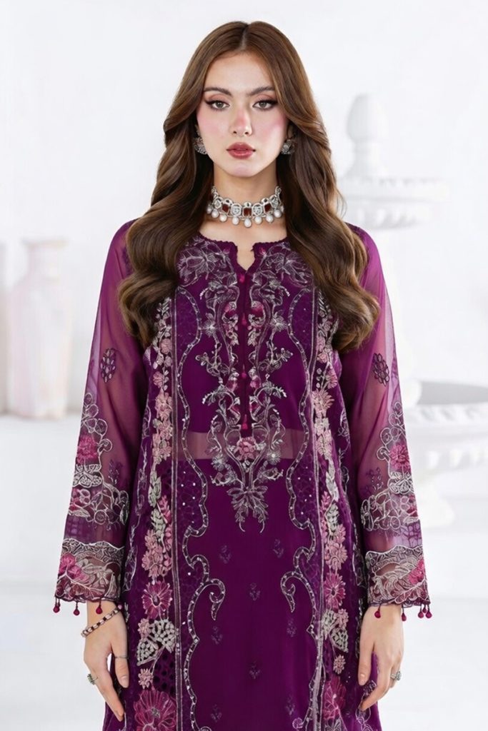 Ramsha Embroidered Chiffon Salwar Suit In Purple 202368 02
