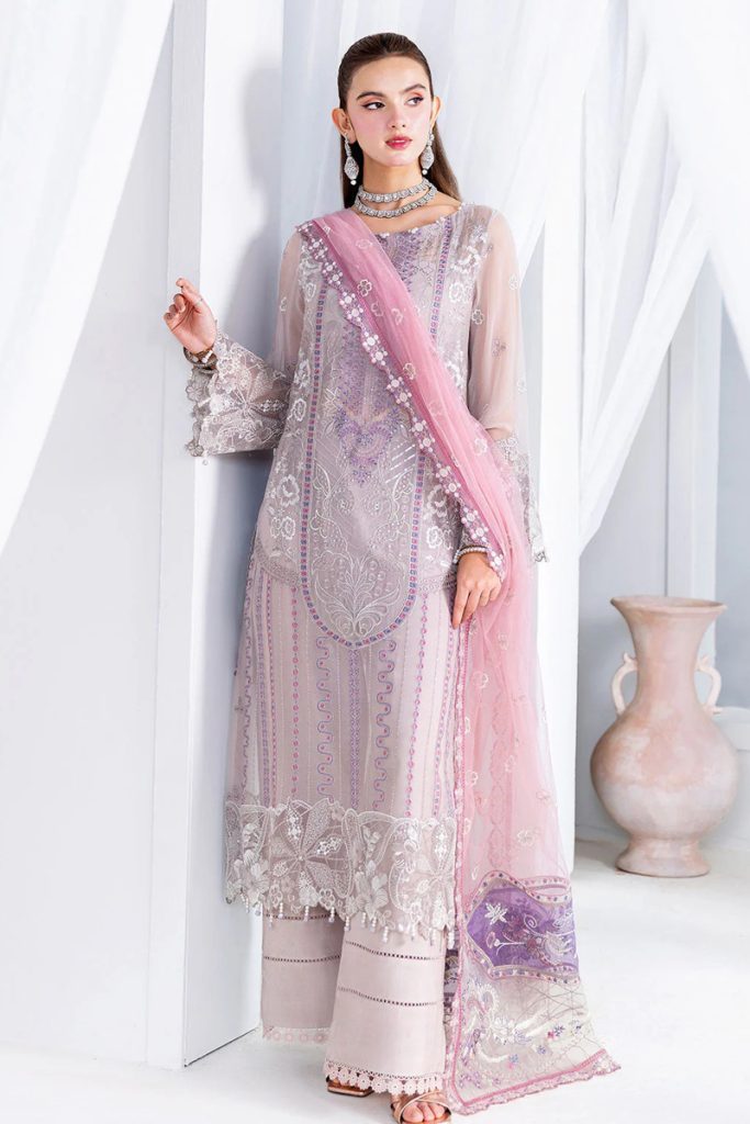 Ramsha Embroidered Chiffon Salwar Suit In Purple 202371 01