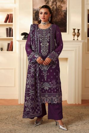 Ramsha Embroidered Chiffon Salwar Suit In Purple 202378 01
