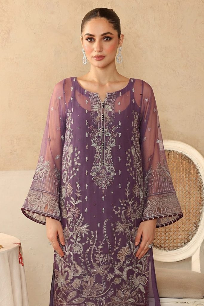 Ramsha Embroidered Chiffon Salwar Suit In Purple 202387 02
