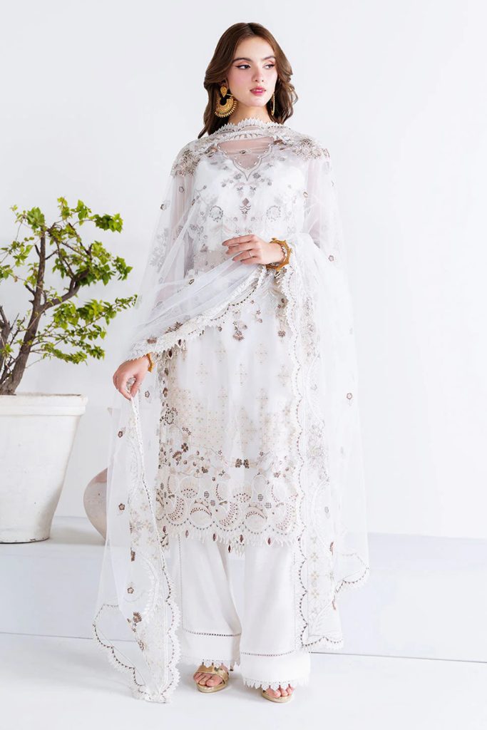 Ramsha Embroidered Chiffon Salwar Suit In White 202367 01