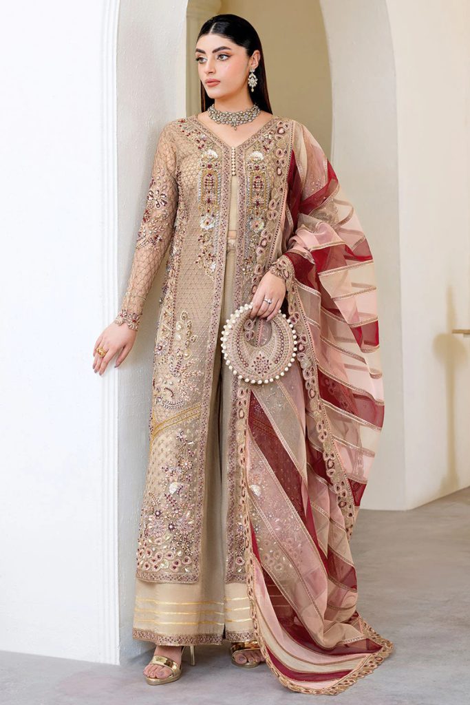 Ramsha Wedding Embroidered Salwar Suit In Beige 202396 01