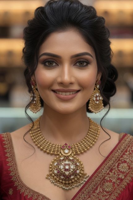 Haritage Necklaces Choker Set In Golden 2479