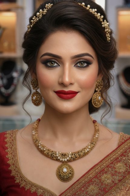 Kundan Necklaces Set In Golden 24631