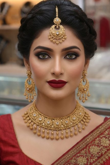 Necklaces Choker Set In Golden 24721