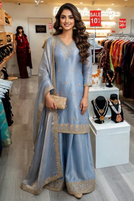 Straight Garara Salwar Suit In Purple 202422 01