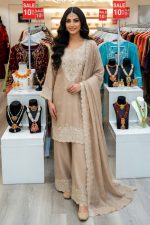 Straight Plazzo Salwar Suit In Beige 202402 01