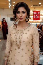 Straight Plazzo Salwar Suit In Beige 202404 02