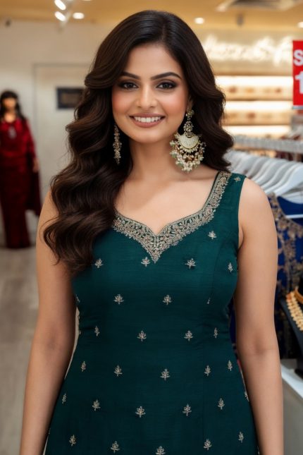 Straight Plazzo Salwar Suit In Blue 202418 02