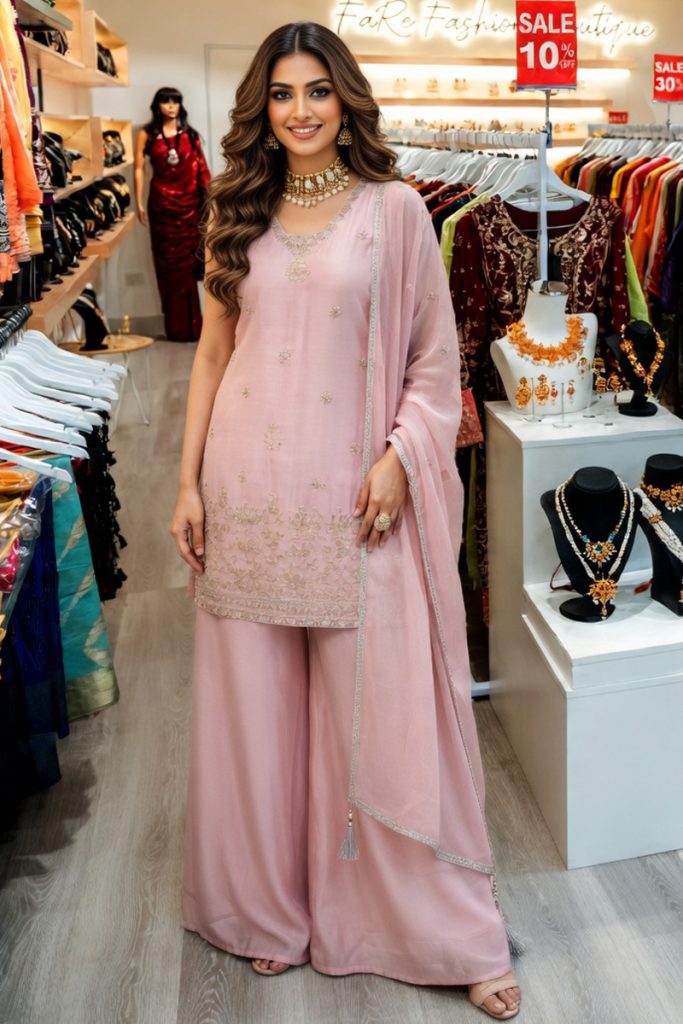Straight Plazzo Salwar Suit In Pink 202441 01
