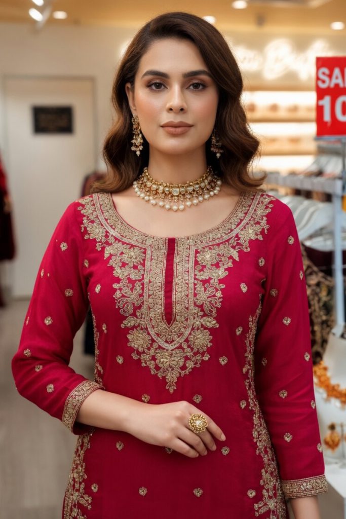 Straight Garara Salwar Suit In Red 202483 02