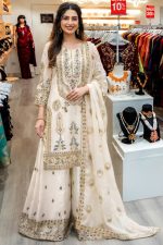 Straight Garara Salwar Suit In White 202501 01